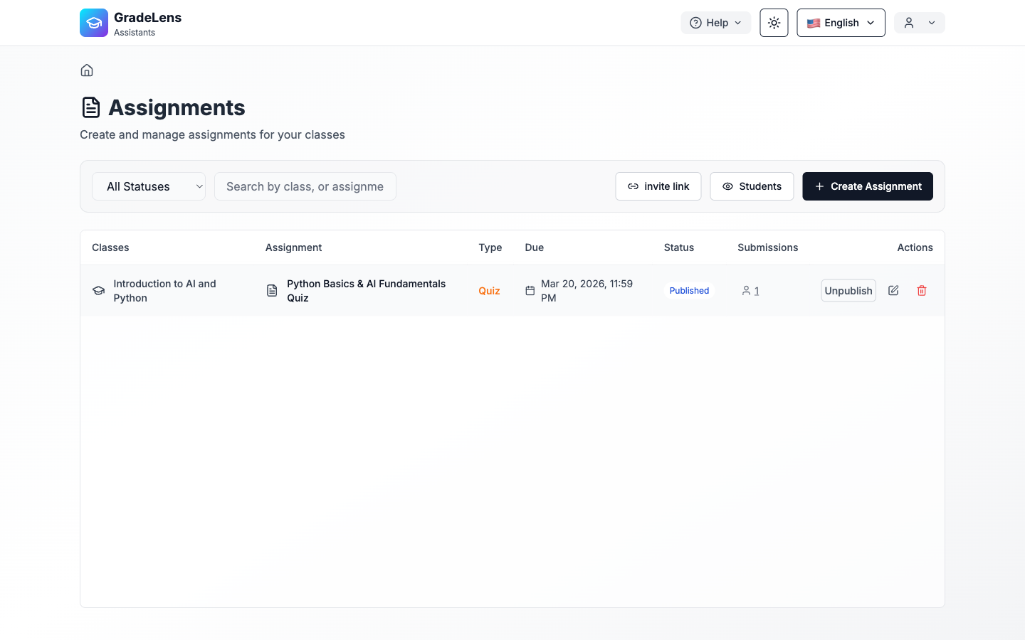 Devoirs du cours (assistant)