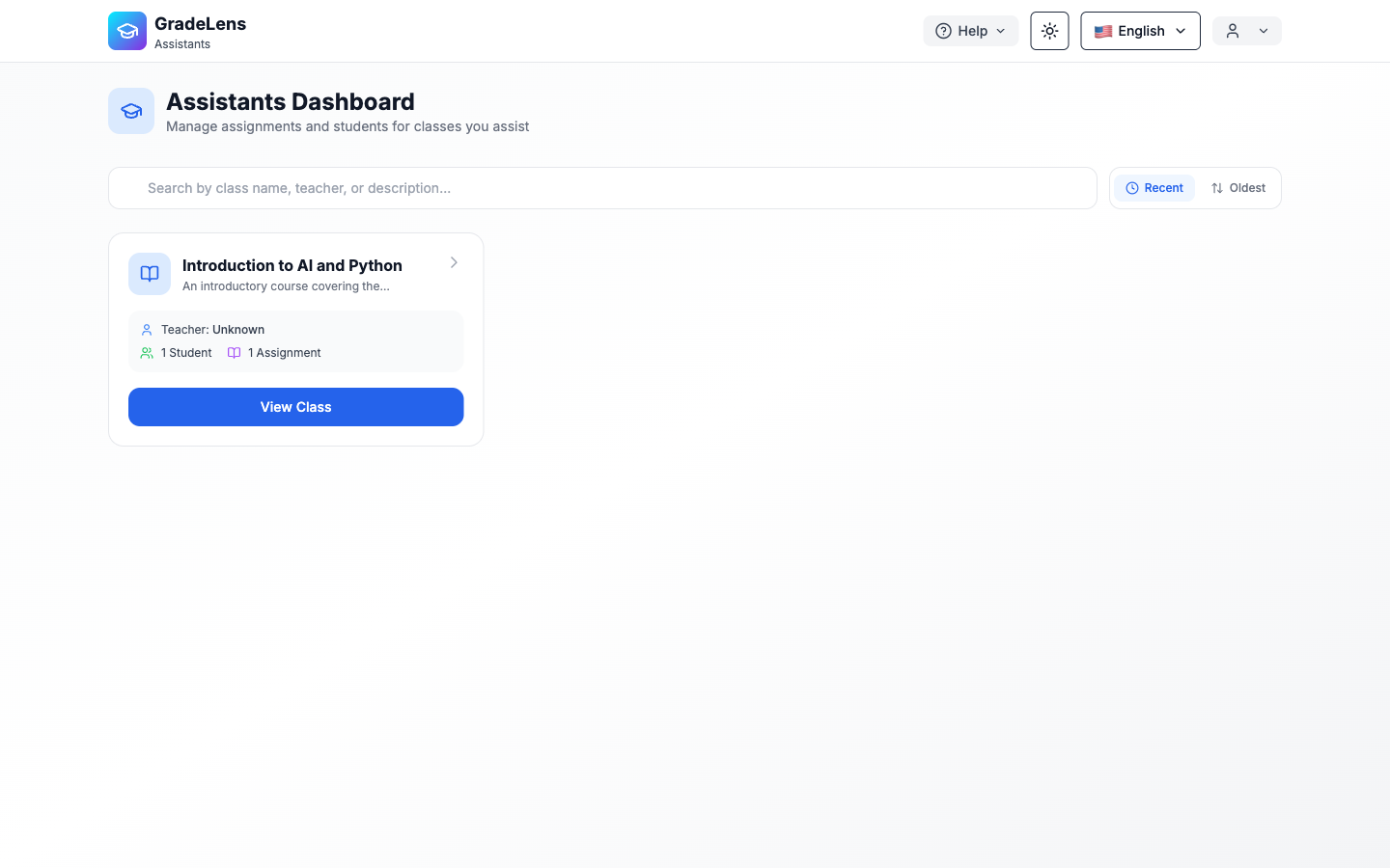 Tableau de bord du portail assistant