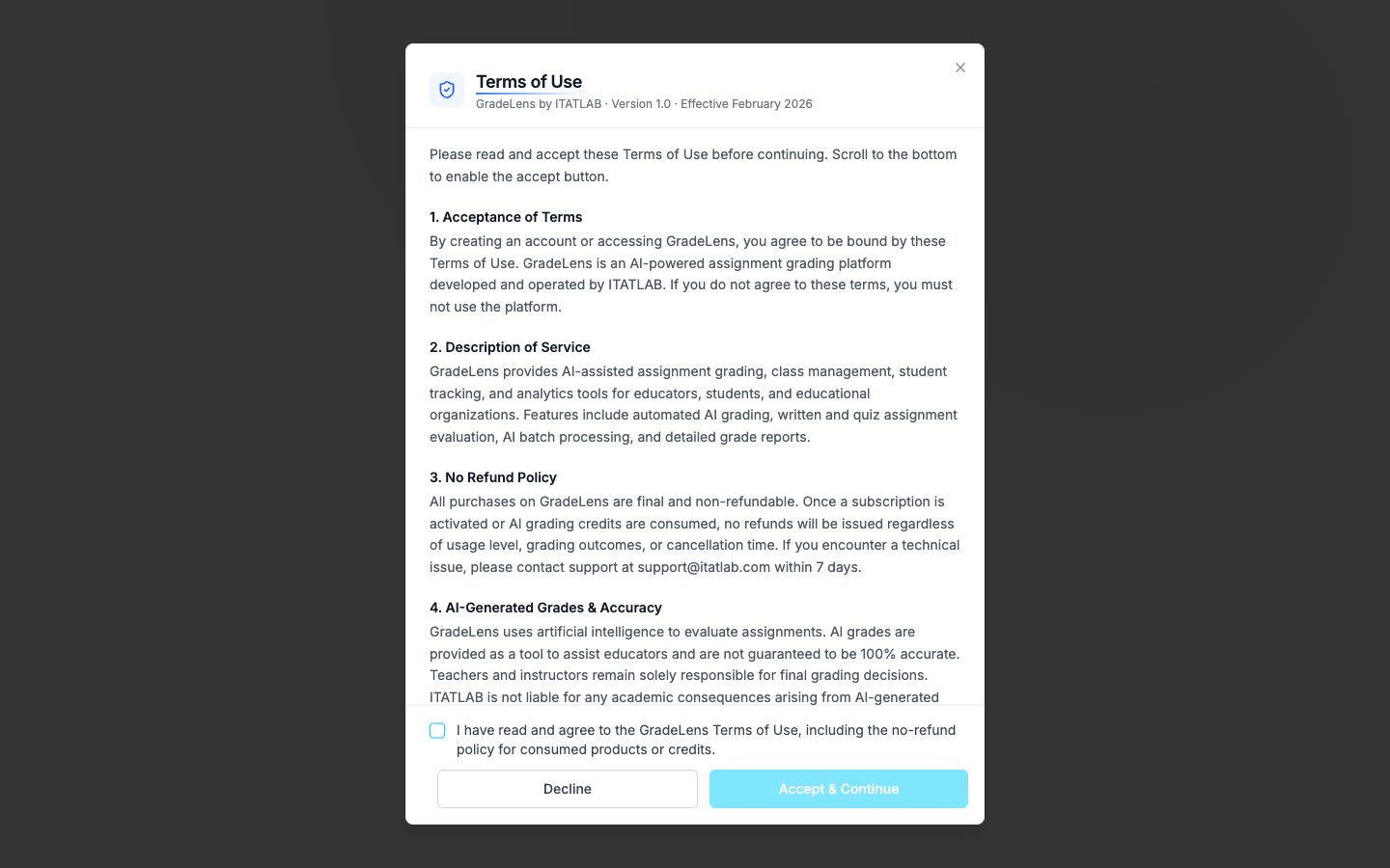 Conditions d'utilisation