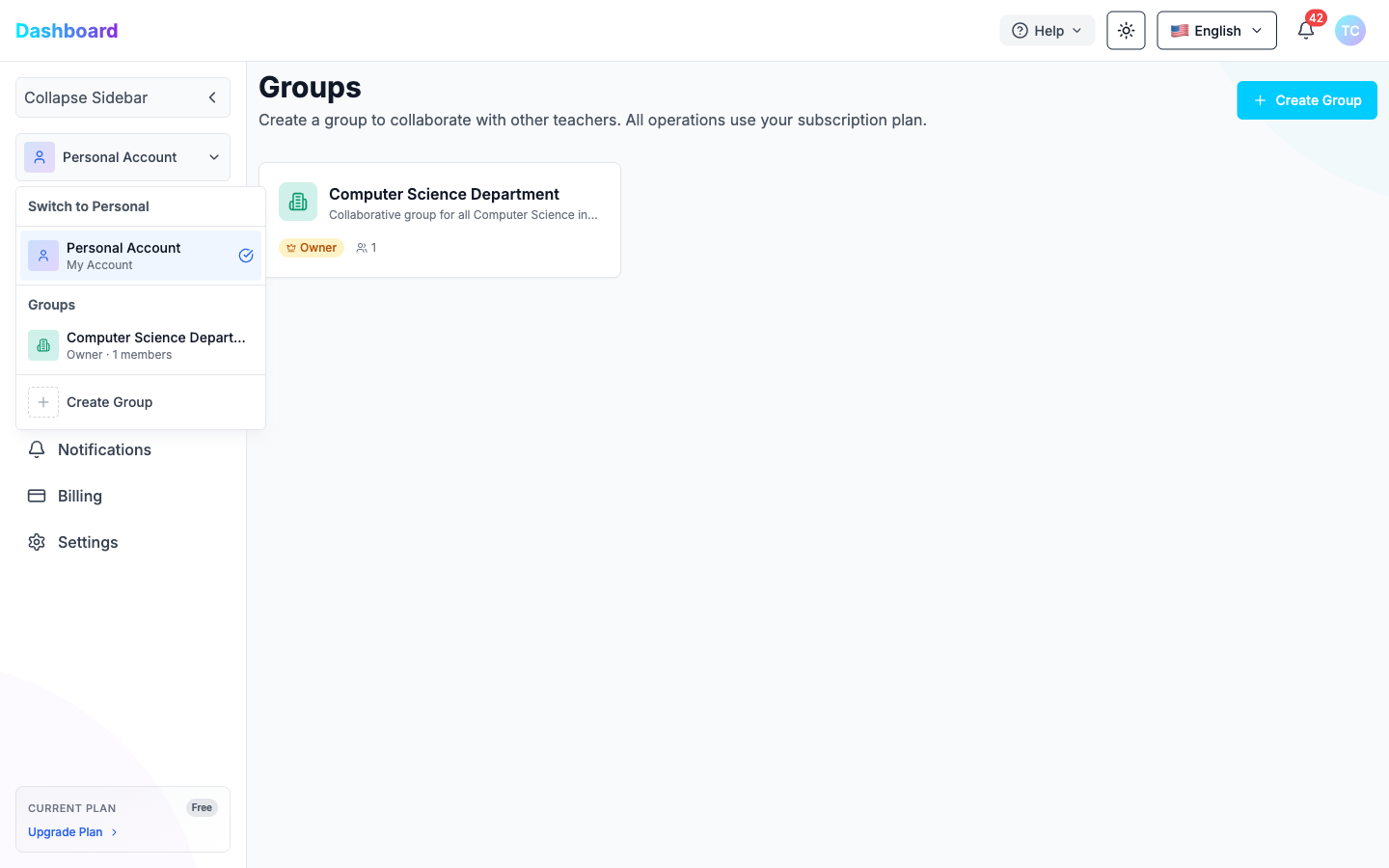 Sélecteur de compte