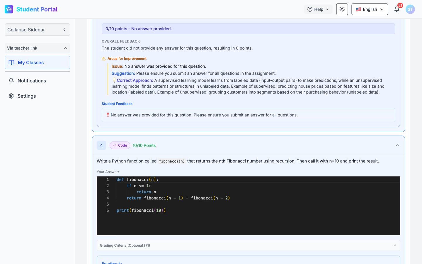 Résultats — Feedback IA Q3