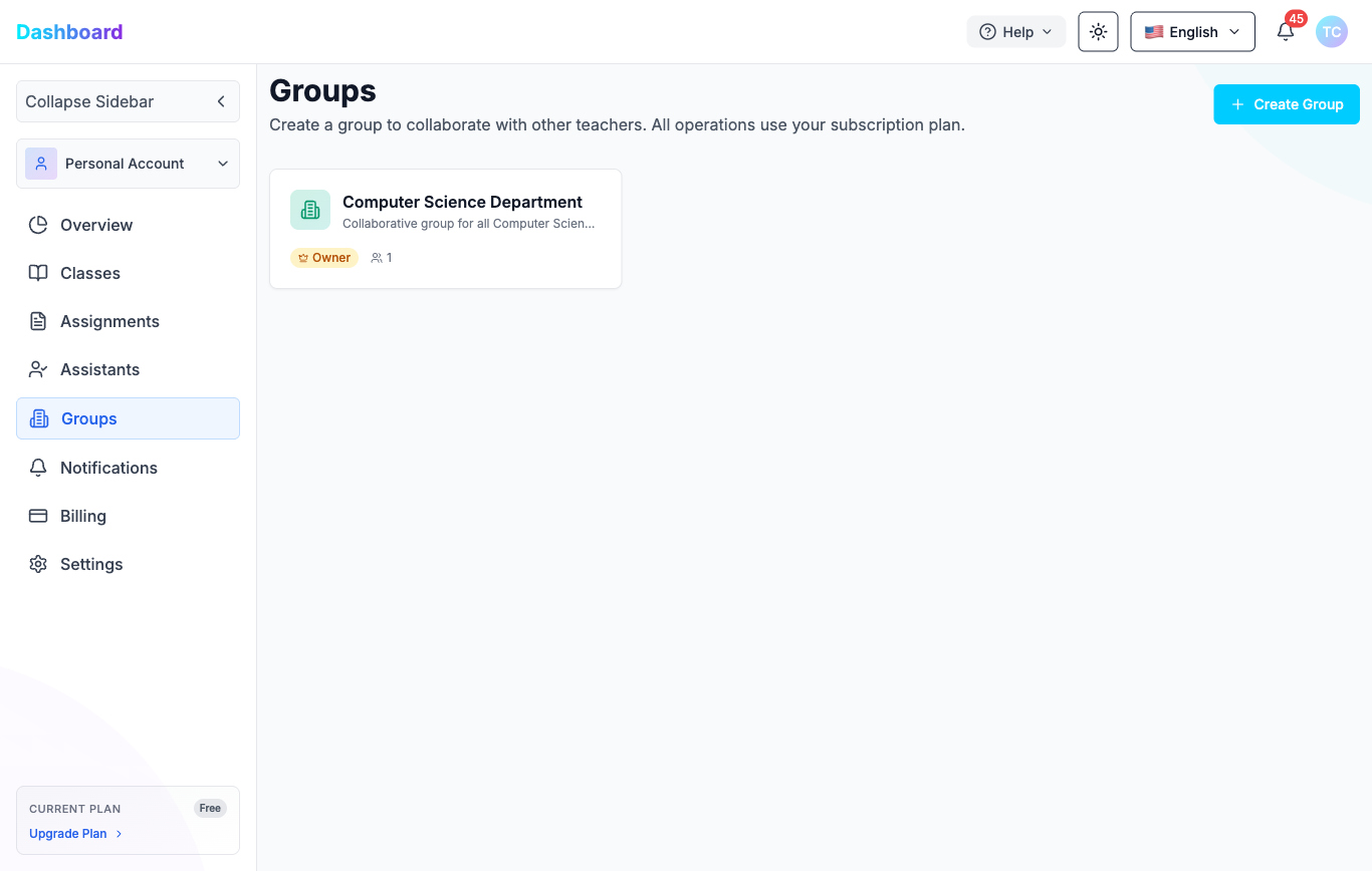 Groupes — Après acceptation